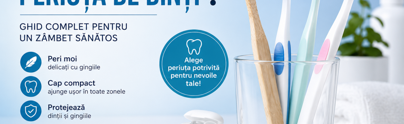 Cum alegi periuța de dinți potrivită? Ghid complet pentru un zâmbet sănătos Cum alegi periuța de dinți potrivită? Ghid complet pentru un zâmbet sănătos