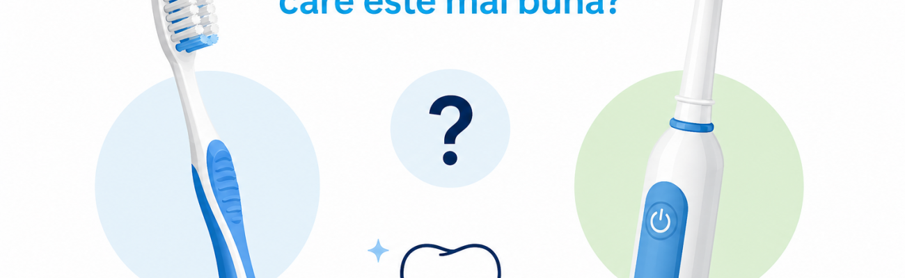 Periuța manuală sau periuța electrică? Periuța manuală sau periuța electrică?