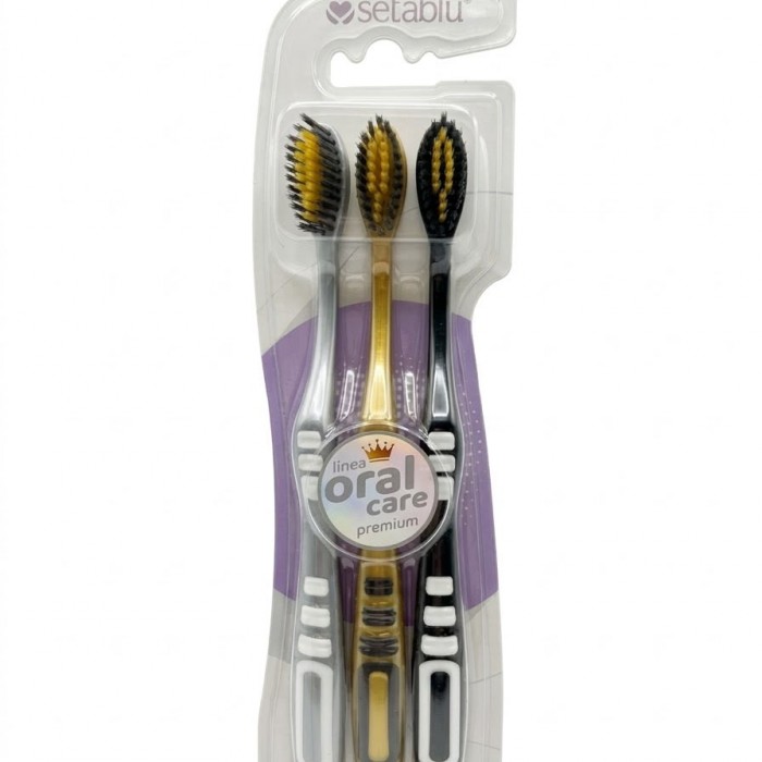 Set 3 Periute de dinti Setablu Trio duritate medium Set 3 Periute de dinti Setablu Trio duritate medium