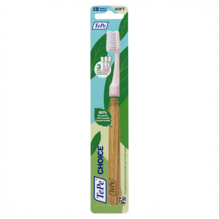Periuta de dinti cu 3 capete TePe Choice Soft Roz Periuta de dinti cu 3 capete TePe Choice Soft Roz