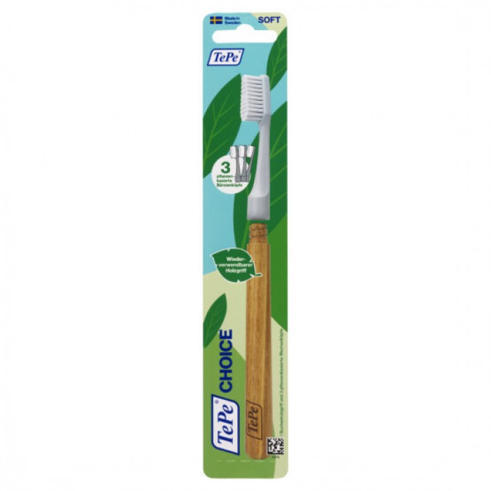 Periuta de dinti cu 3 capete TePe Choice Soft Grey Periuta de dinti cu 3 capete TePe Choice Soft Grey
