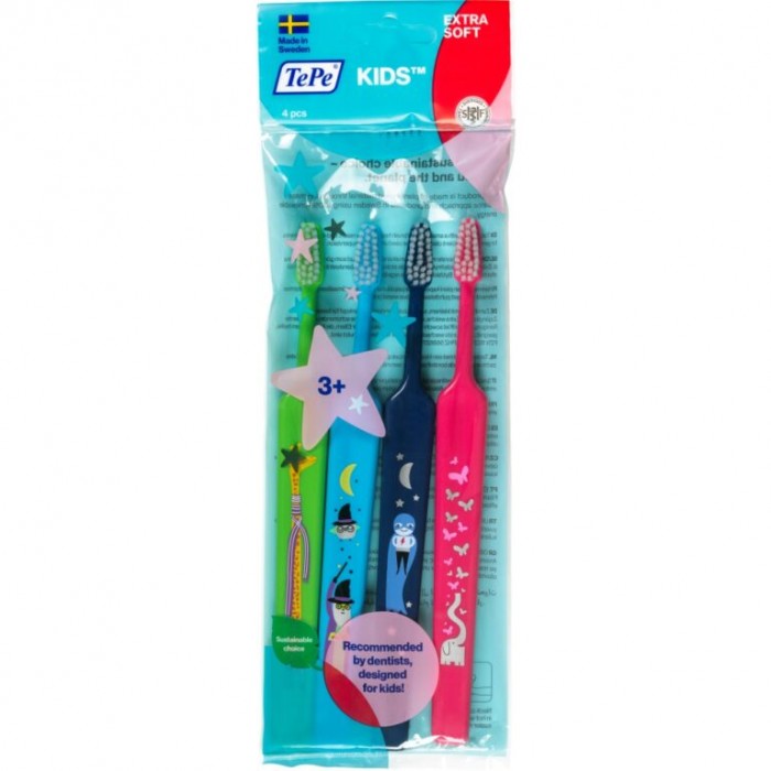 Set 4 Periute de dinti TePe Kids Extra Soft Set 4 Periute de dinti TePe Kids Extra Soft