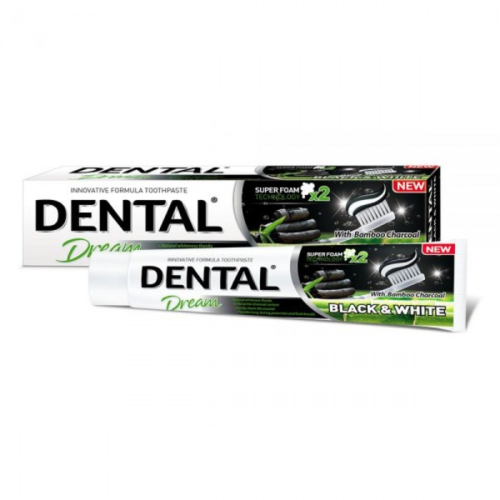 Pasta de dinti cu carbune DENTAL Dream Black & White 100 ml Pasta de dinti cu carbune DENTAL Dream Black & White 100 ml