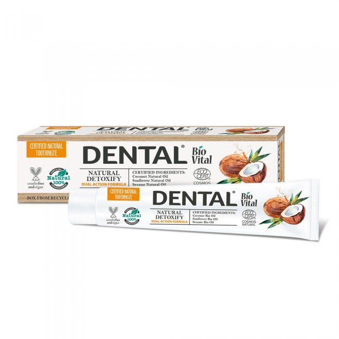 Pasta de dinti naturala 100% DENTAL BIOVITAL Natural Detoxify 75 ml 